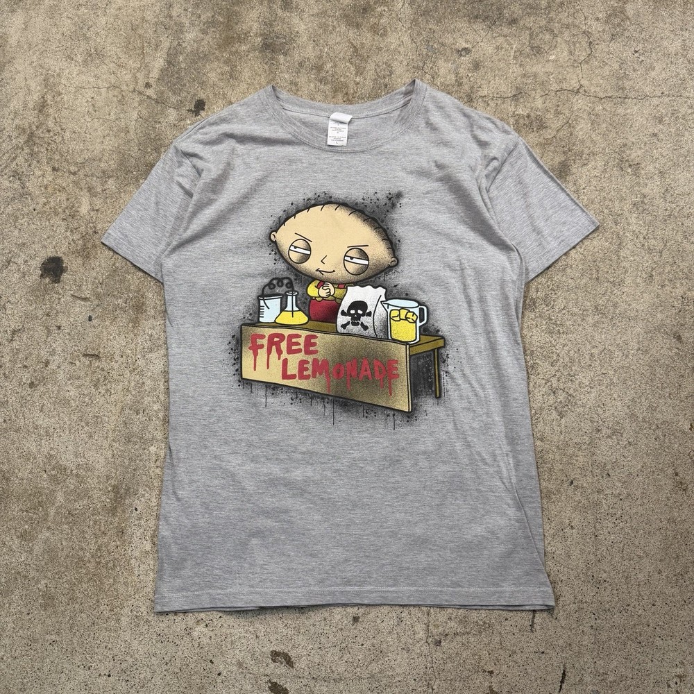 Vintage Y2K Family Guy Stewie Griffin T-Shirt Mens Large Gray Retro Free Lemonad