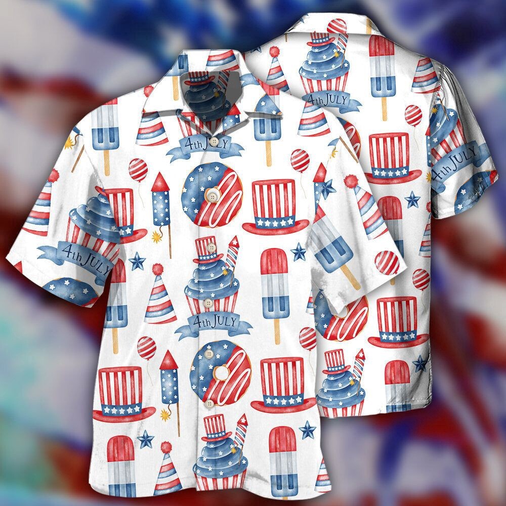America Independence Day Basic Art Style Hawaiian Shirt 4th Of July Hawaiian Shi