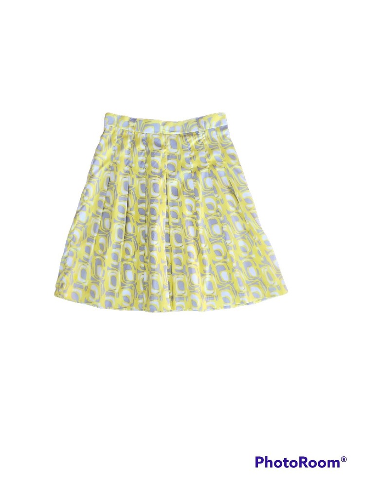 Light Academia Margaret Frances Pleated Lined Skirt Size 10 in Elegant Abstract Print-image