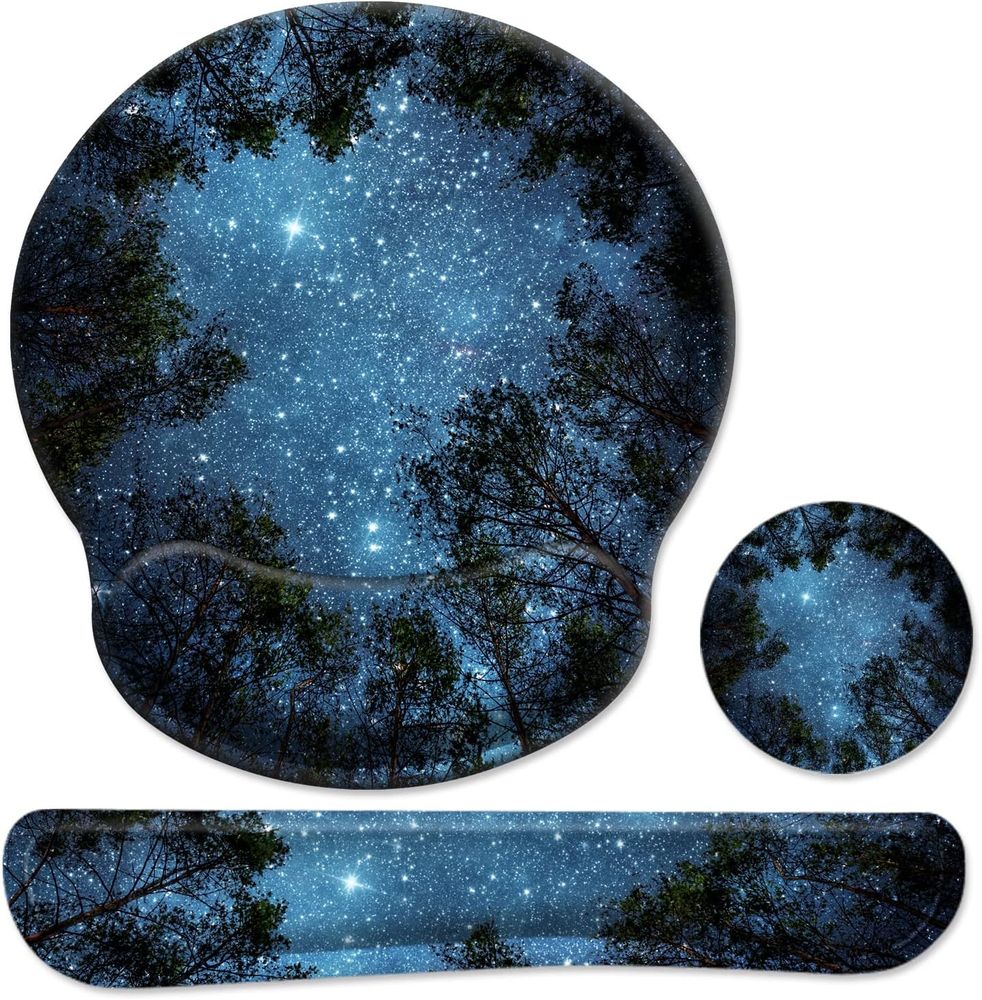 Ergonomic 3-in-1 Mouse Pad with Wrist Support and Keyboard Rest Set