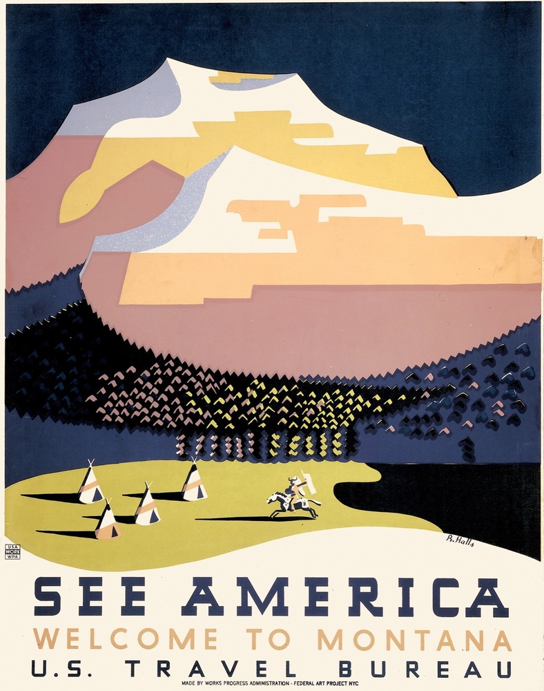 Decor Travel Poster. Fine Graphic Art Design. See America. Home  Wall Art. 1727