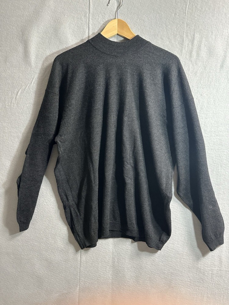 C. REID V-Neck Sweater men’s XL grey wool cashmere Made In Scotland Super Soft