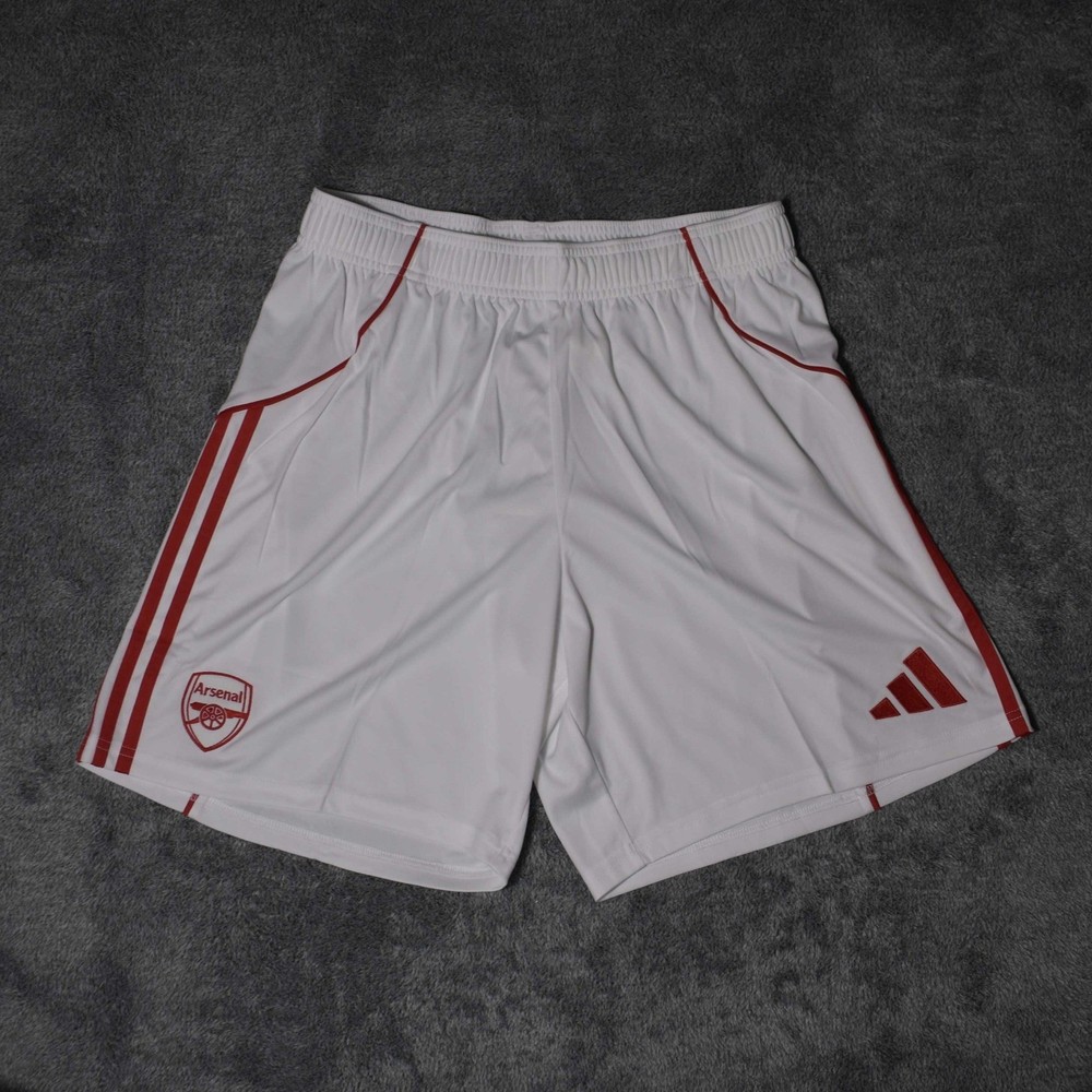 Adidas Arsenal FC 25/26 Home Soccer Shorts Men's L White Red Gunners NWT JI9515