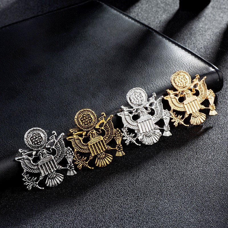 4pcs US American Eagle Commemorative Emblem Badge Brooch Lapel Pin