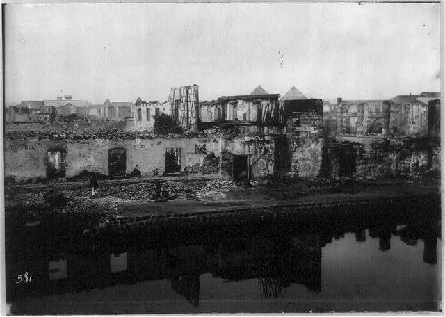 The burned district of Manila,Philippines,October c1899,charred ruins