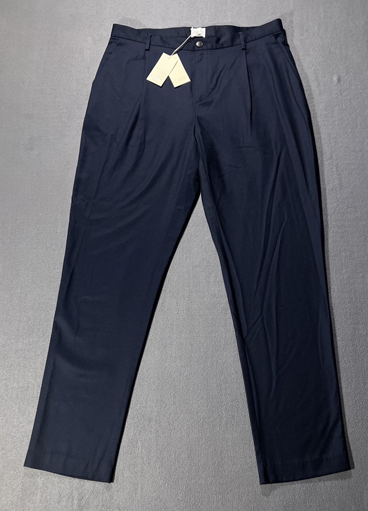 Sunspel Wool Trousers Men's 36x32 Navy Tailored Business Classic Original NWT