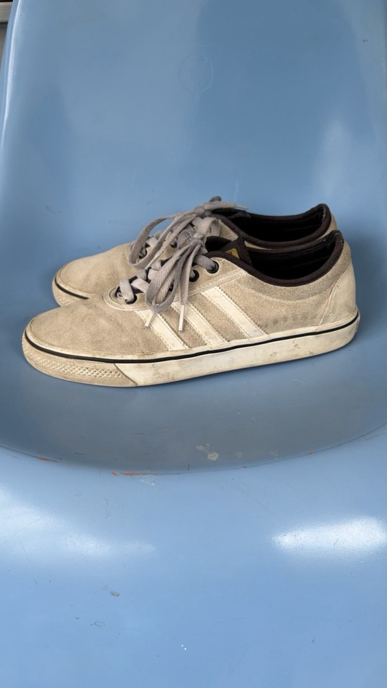 adidas Skateboarding Canvas Sneakers Lace Up Beige White Men's Size 8.5