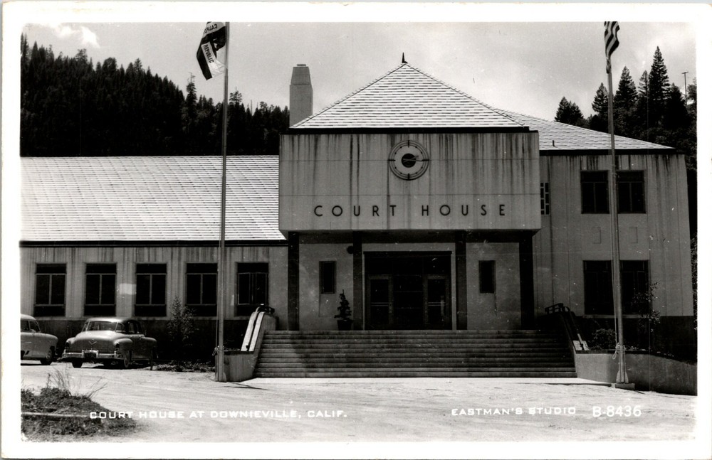 Court House at Downieville California Vintage Real Photo Postcard