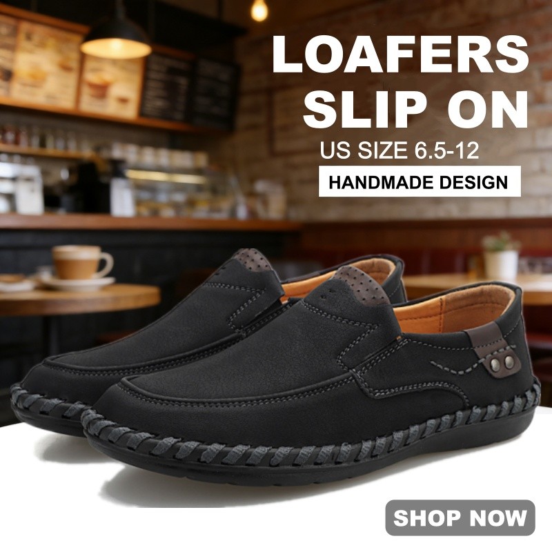 Handmade Leather Shoes Men's Plus Size Casual Loafers Formal Shoes Driving Shoes