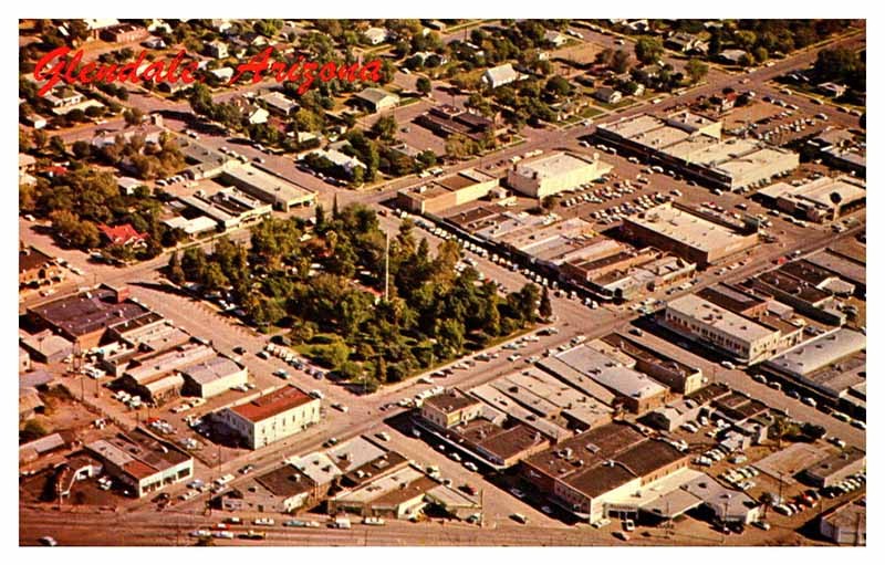 Postcard AERIAL VIEW SCENE Glendale Arizona AZ m/09 AQ3257