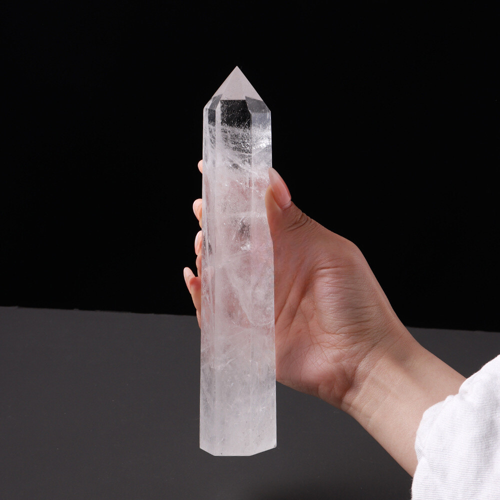 Natural Clear Quartz Tower Crystal Point Wand Obelisk Home Decor Gift 1PC