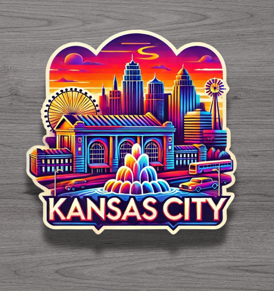 Kansas City Fridge Magnet or Laptop Sticker