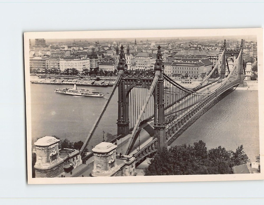 Postcard Elisabeth Bridge Budapest Hungary