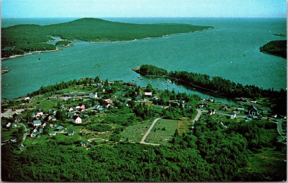 Winter Harbor Maine Aerial View Schoodic Peninsula Acadia National Park Postcard-image