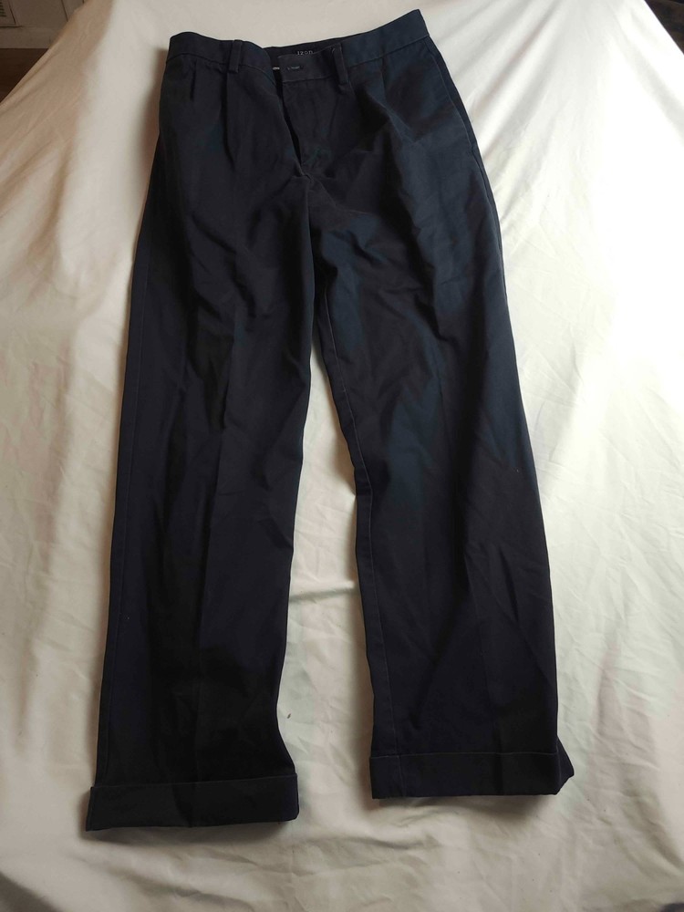 IZOD Dress Pants Mens 32X32 Black Chino Trousers Slacks Pleated Front Cuffed