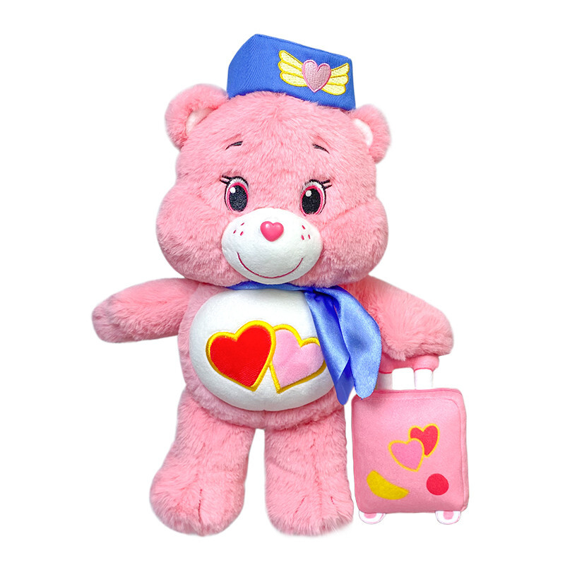 Care Bears Love-a-Lot Bear Plush Toy 13 Inch Aviation Style Soft Stuffed Animal