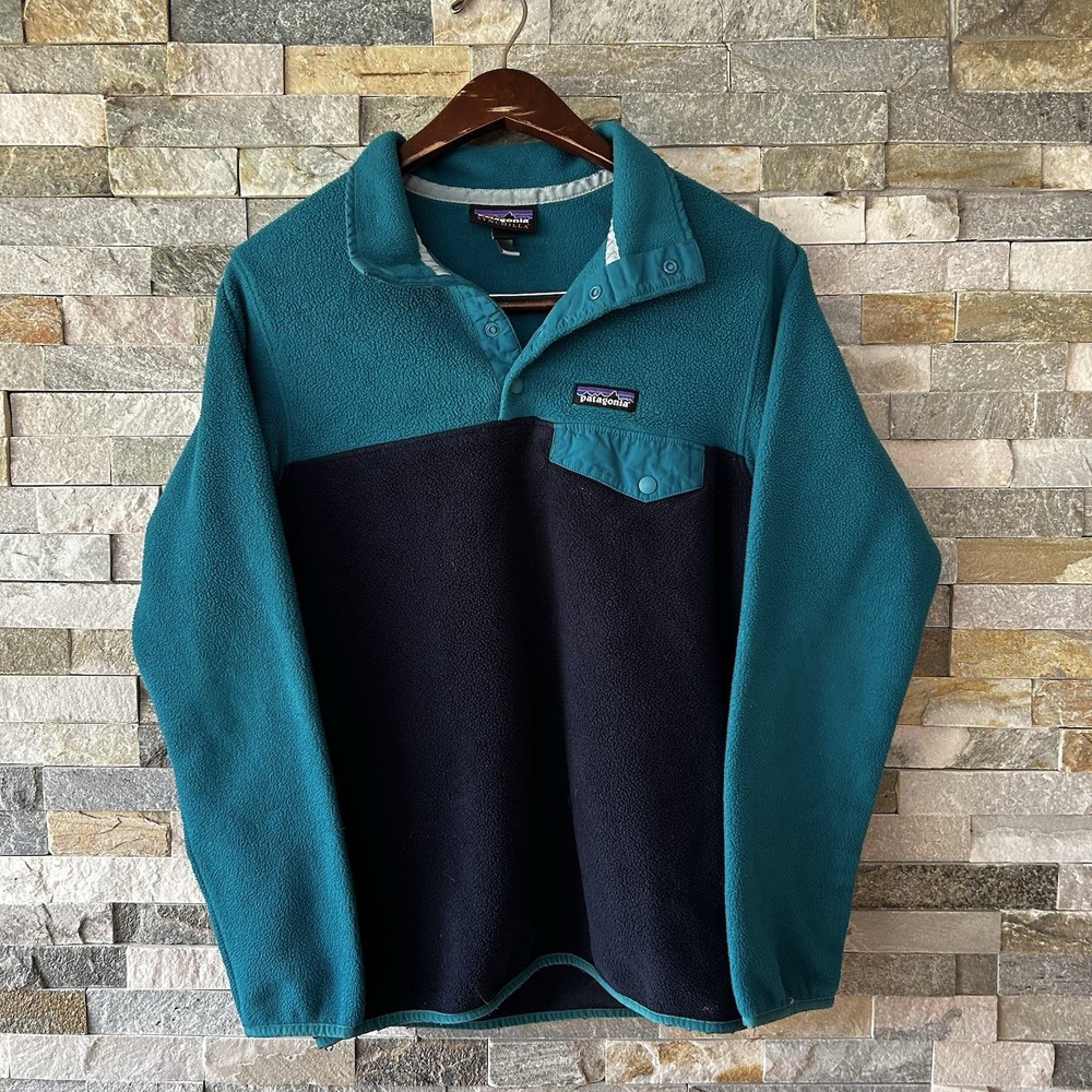 Patagonia Fleece Snap T Pullover Women Colourblock Blue XS