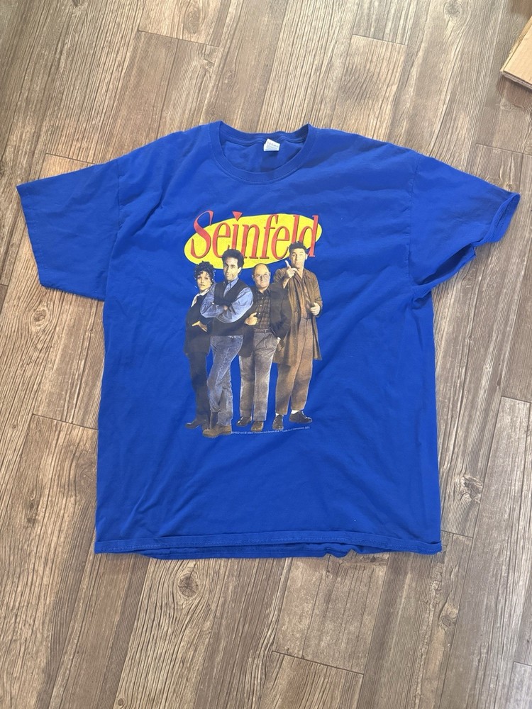 Seinfeld Cast Graphic Blue T-Shirt Size XL . 100% Cotton. Excellent Condition
