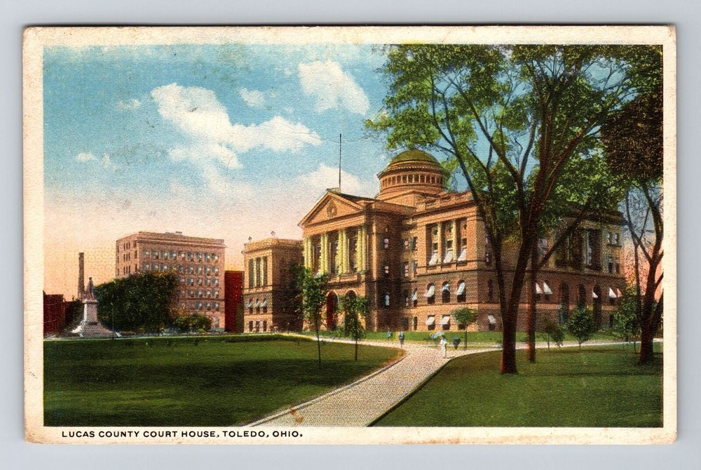 Toledo OH-Ohio, Panoramic Lucas County Court House, Vintage Postcard