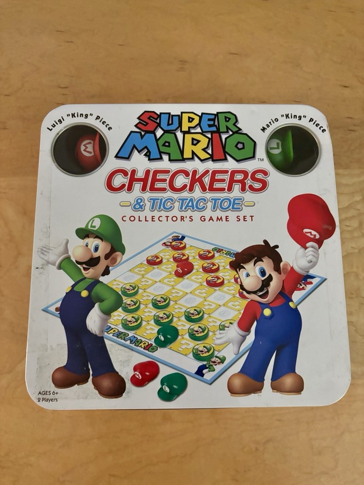 Super Mario Checkers & Tic-Tac-Toe Collector's Game Luigi Set  Sealed Nintendo