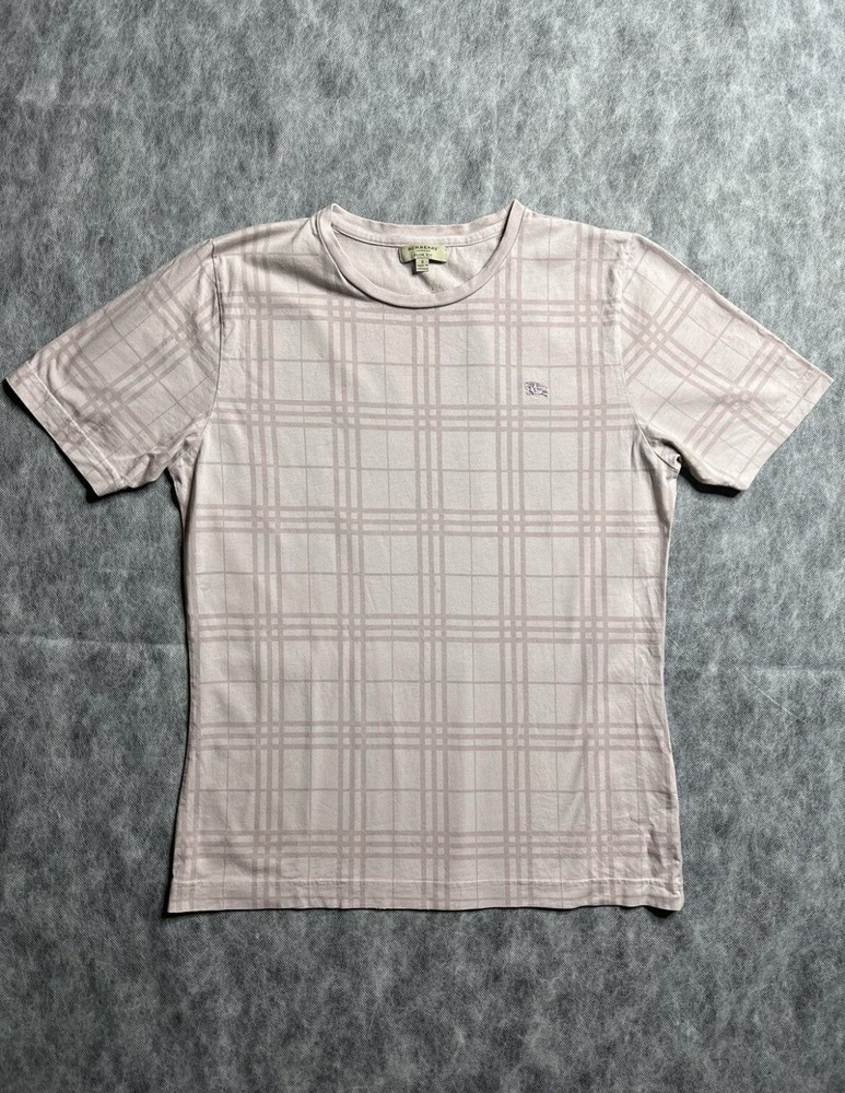 Vintage Burberry Luxury Cotton T-Shirt Classic British Style