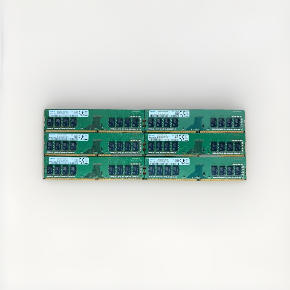 Samsung 8GB DDR4 2400MHz PC4-2400T 1Rx8 UDIMM Desktop RAM,  LOT Of 6