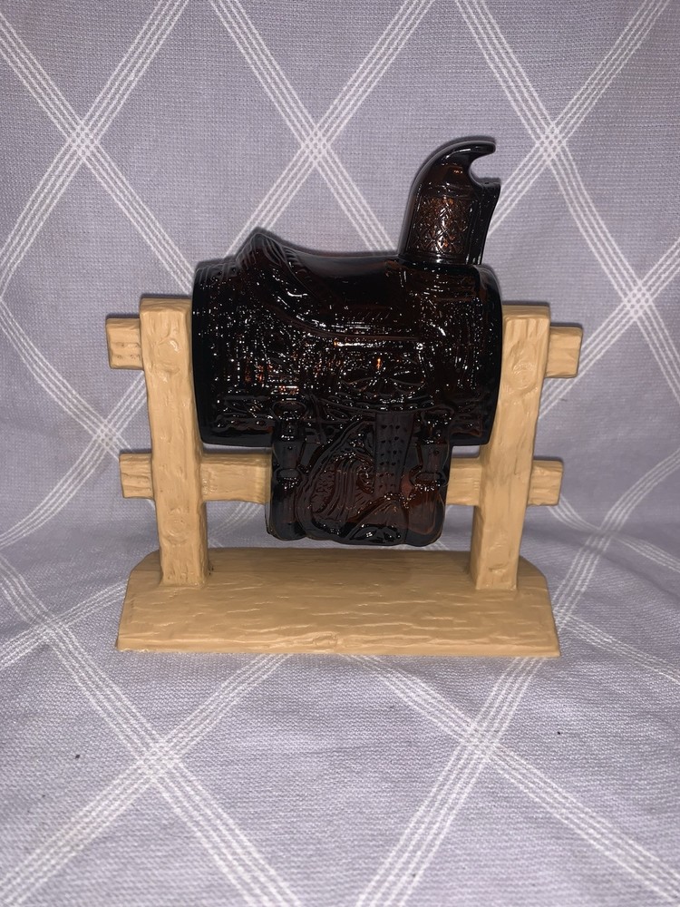 Avon Wild Country Western Saddle 5oz After Shave Bottle Decanter + Stand - Empty