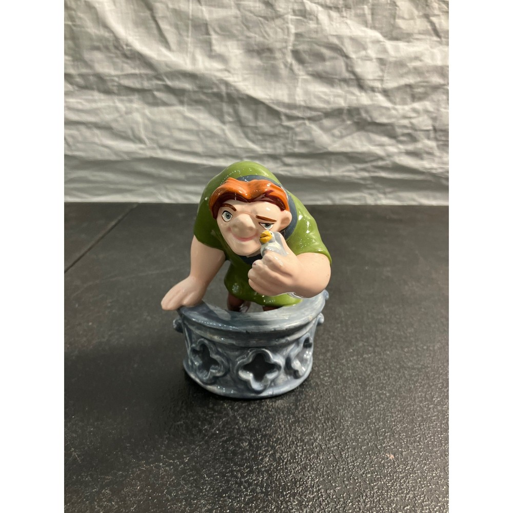 Disney Hunchback of Notre Dame Quasimodo Ceramic Figurine Vintage Balcony Bird