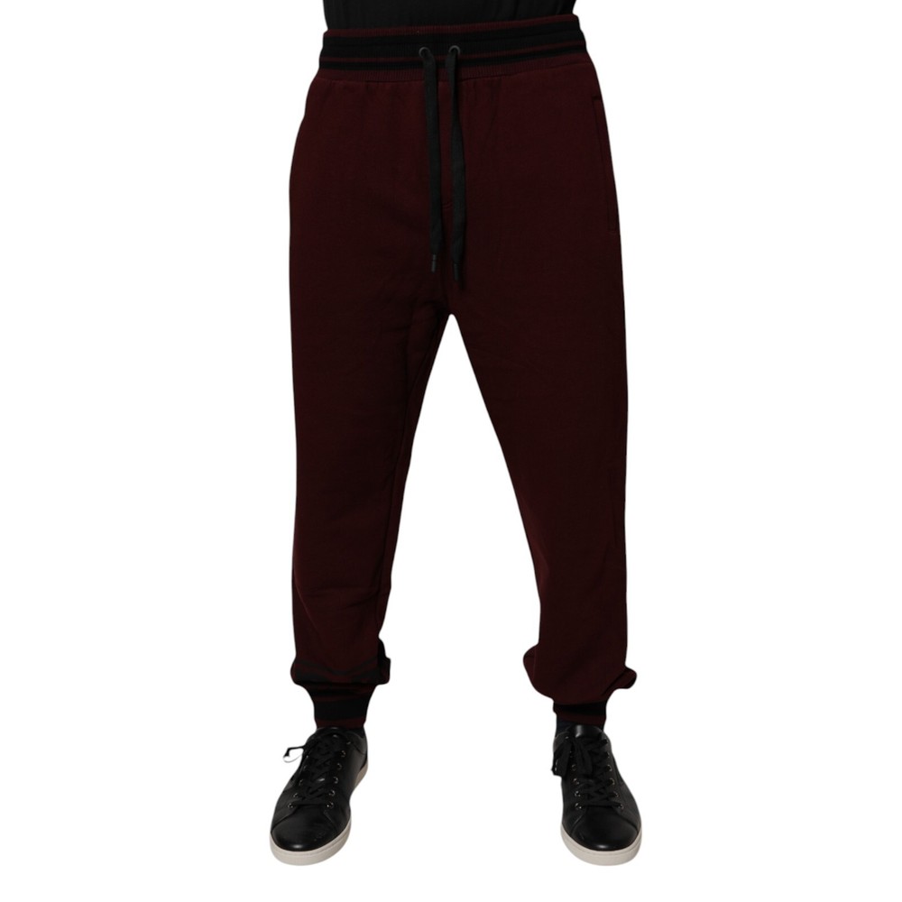 DOLCE & GABBANA Pants Bordeaux Cotton Jogger Men Sweatpants IT50/W36/L 900usd