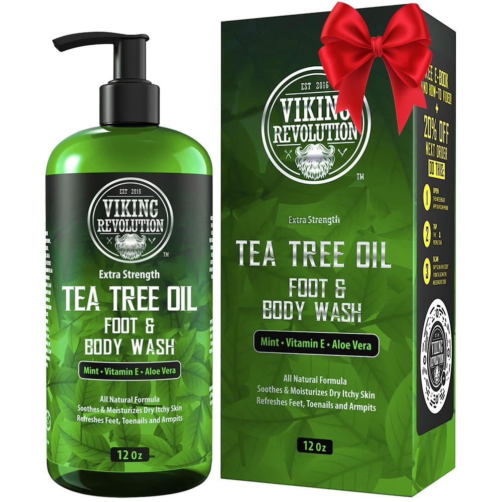 Tea Tree Body Wash Soap for Men - Helps Athlete's Foot, Jock Itch, Eczema & B...