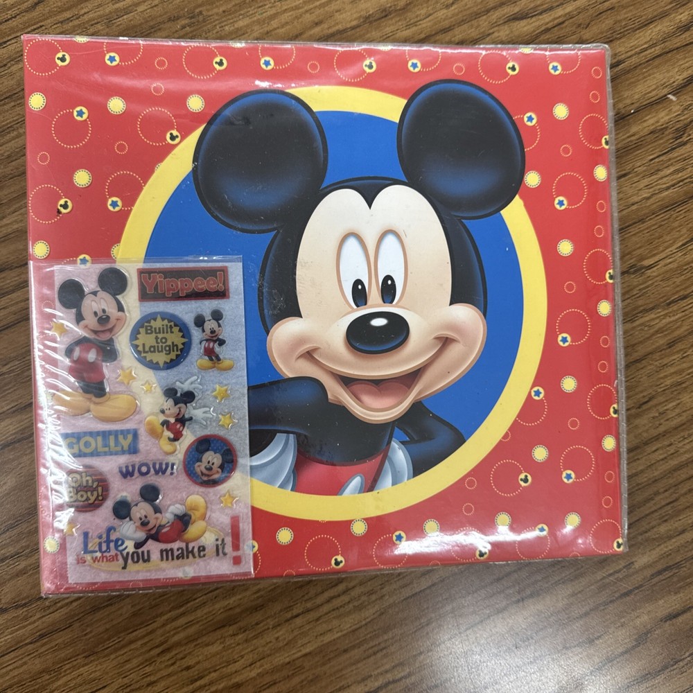 Disney Mickey Mouse 9 X 9 Red Scrapbook Album With Stickers SANDYLION New Sealed