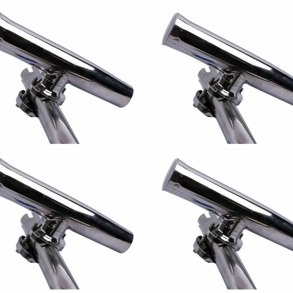 4X 316 Stainless Steel Boat Fishing Rod Holder Clamp Fits 1-1/4 to 2 Inch Rails