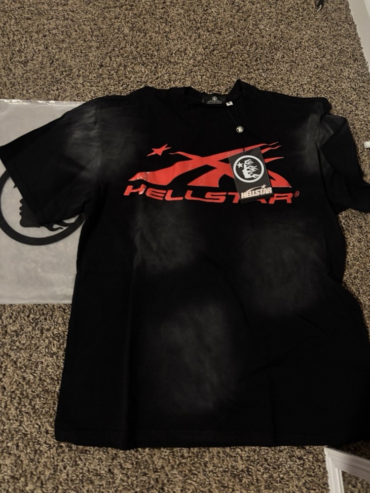 Hellstar Men's Graphic Logo T-Shirt Black/Red L Crew Neck Short Sleeve