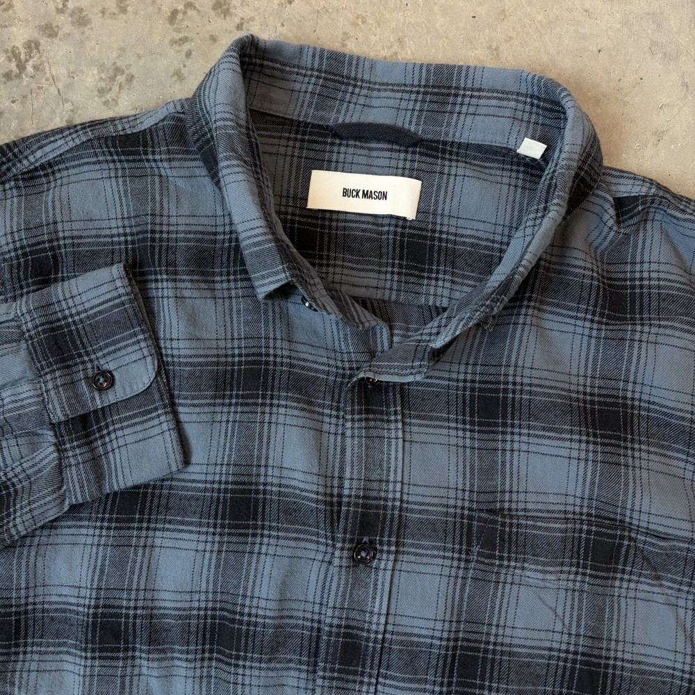 Buck Mason Plaid Flannel Button Up Shirt Long Sleeve Casual Preppy Men’s Large