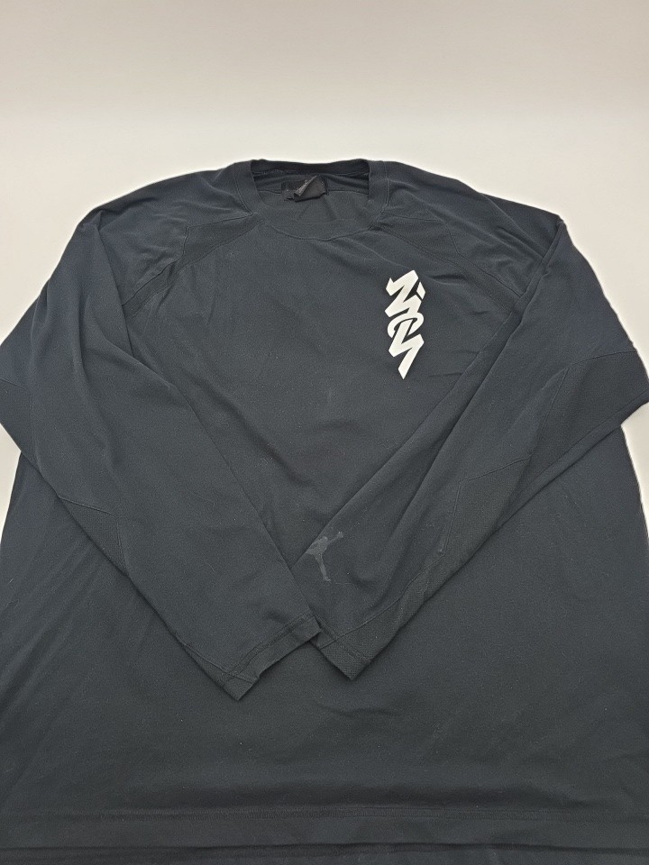 Jordan Zion Dri-Fit Men's Long Sleeve Shooting Shirt Black White Nike XXL.#45757
