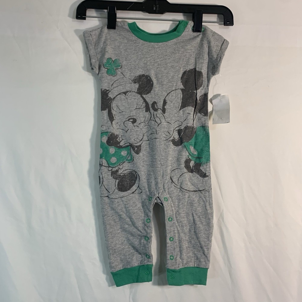 Disney Baby Mickey/Minnie Short Sleeve Romper Outfit All In One 12 Months NWT