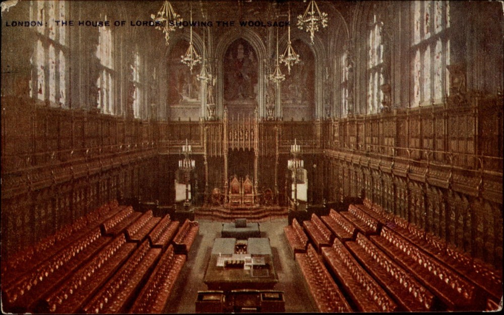 House of Lords London England Woolsack vintage postcard s267