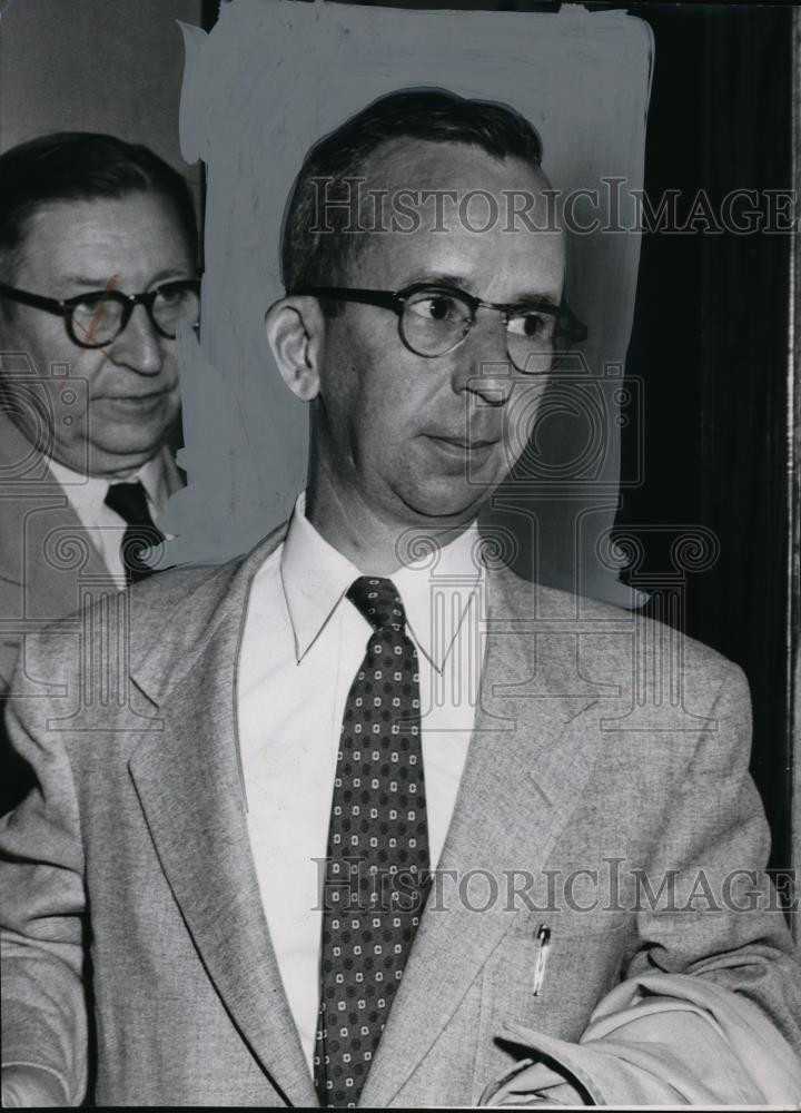 1954 Press Photo James C. Bird, seated juror in the Dr. Sam Sheppard murder case