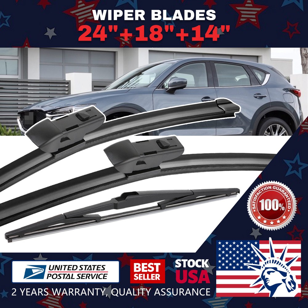 Top Lock 24''18''14'' Premium Bracketless Windshield Wiper Blades ALL Season