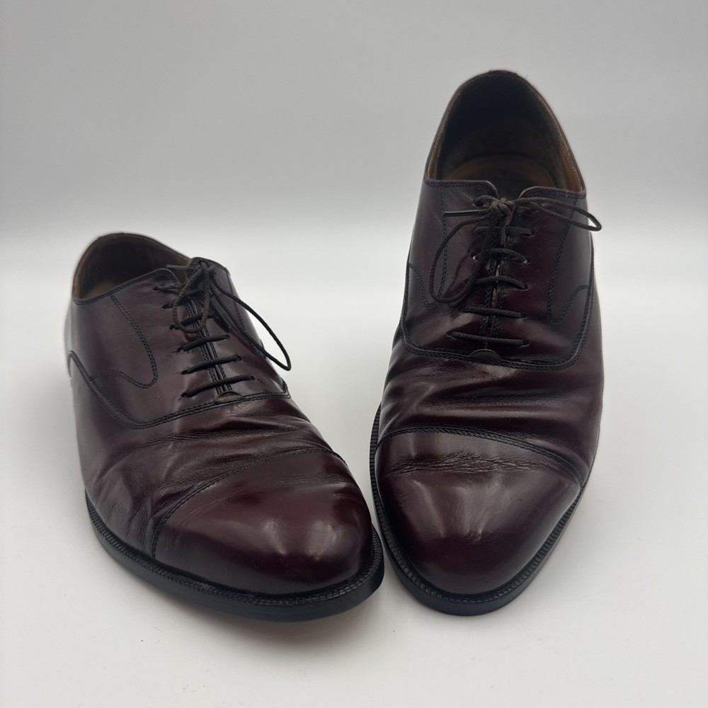 Salvatore Ferragamo Men’s Brown Leather Cap Toe Oxford Dress Shoes - U.S. Size 8