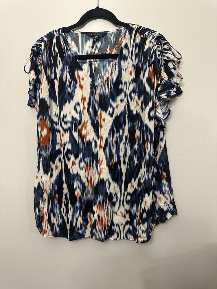 Liverpool Women’s Tie Dye Short Sleeve Blouse Size 2X