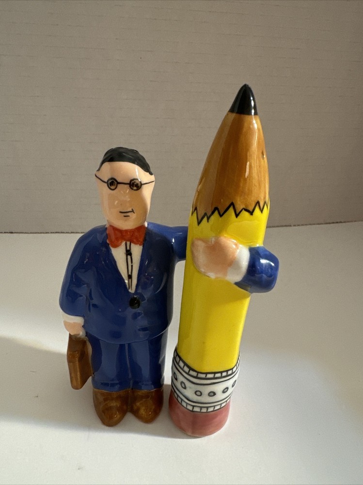 OCI Fitz & Floyd Movers & Shakers Pencil Pusher Salt & Pepper Shakers D6