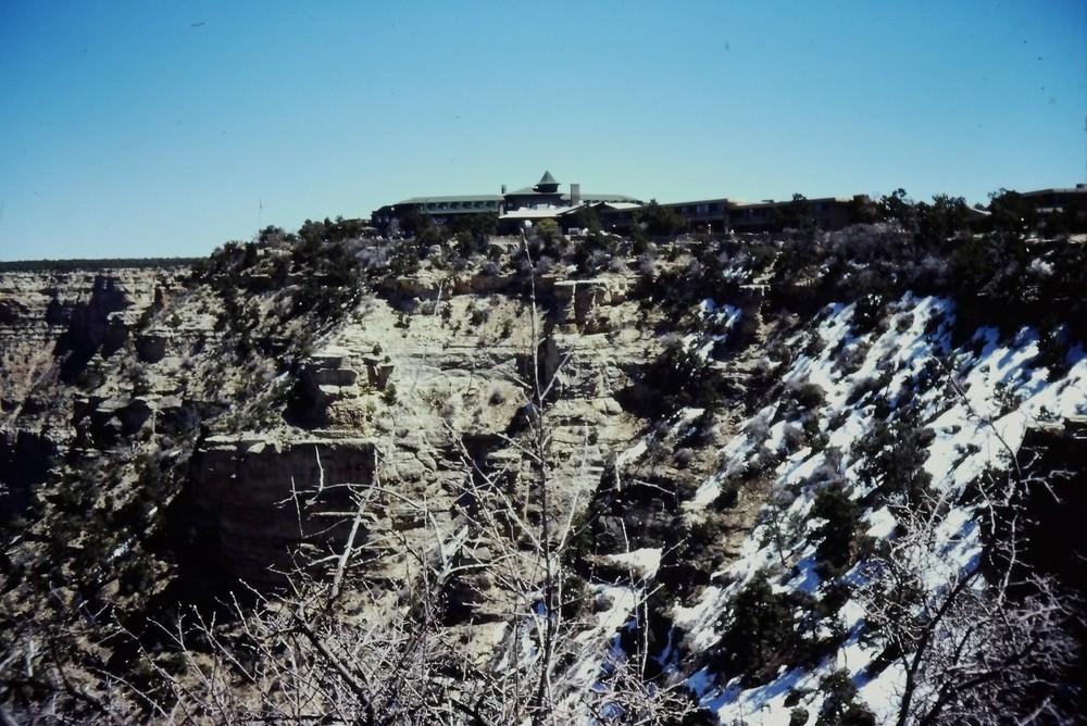 c1960's 35mm Slide Film El Tovar Hotel Grand Canyon Arizona Winter America Roof