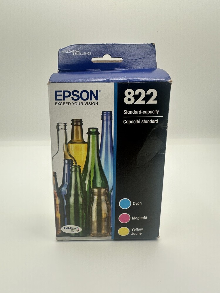 Epson 822 Ink Cartridges Pack of 3 Cyan Magenta Yellow Exp 10/26 C1
