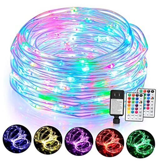 99Ft Rope Lights Outdoor, 18 Colors 300 LEDs 7 Modes RGB Fairy String 99FT