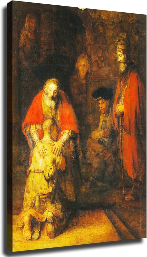 Return of The Prodigal Son Rembrandt Poster Canvas Print Wall Art Picture Indoor