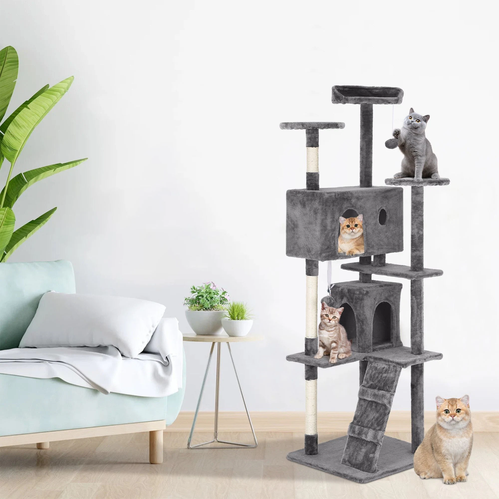 Deluxe Multi-Level Cat Tree with Ladder, Platforms, and Cozy Condos