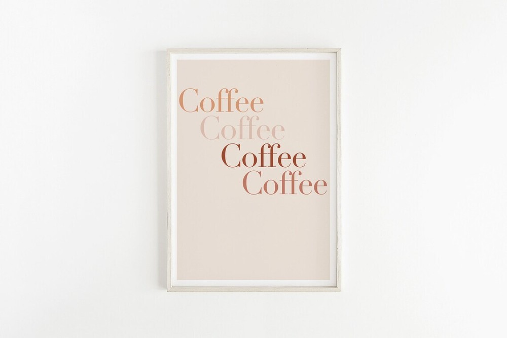 Coffee Lovers Boho Light Pink Quote Poster Premium Quality Choose your Size