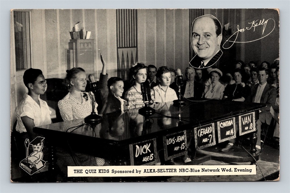Quiz Kids NBC Blue Network Television Show Alka-Seltzer Postcard