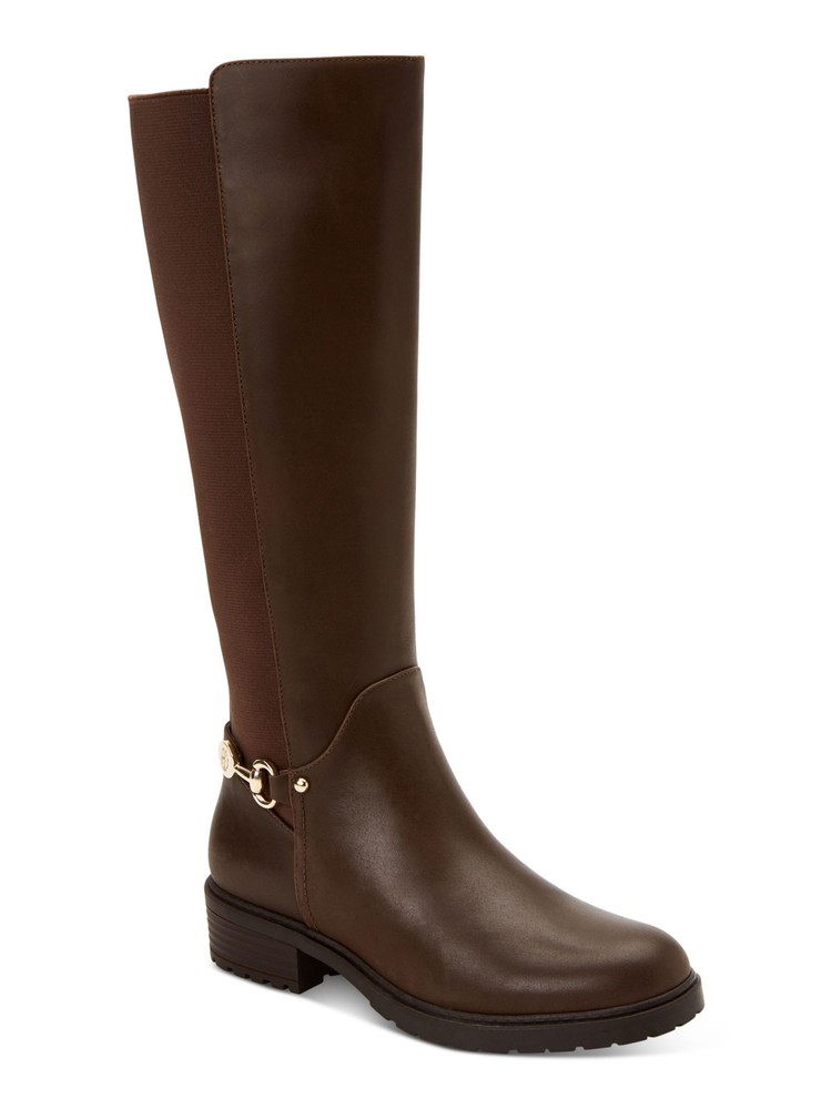 GIANI BERNINI Womens Brown Barnibee Round Toe Block Heel Leather Riding Boot 7 M